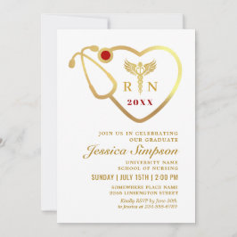 Invitación Graduación en la escuela de Enfermería moderna bla