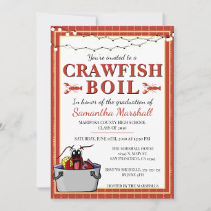 Invitación Graduación en la escuela secundaria Crawfish Boil