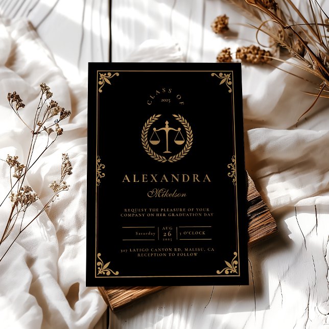Invitación Graduación en la Facultad de Derecho Elegante de O (Subido por el creador)