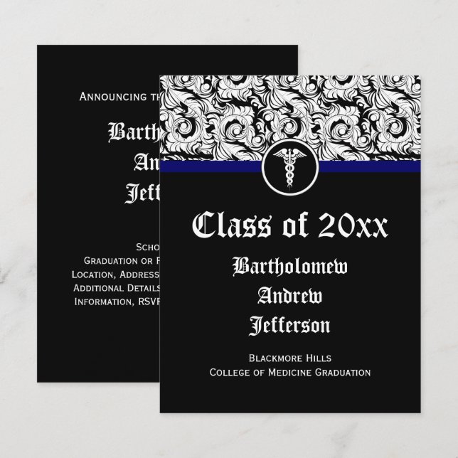 Invitación Graduación en la Facultad de Medicina de los Caduc (Anverso / Reverso)