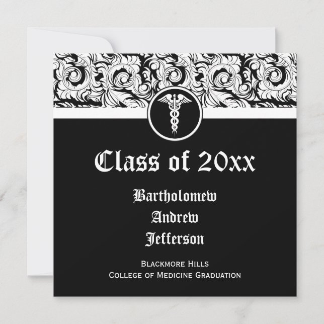 Invitación Graduación en la Facultad de Medicina de los Caduc (Anverso)