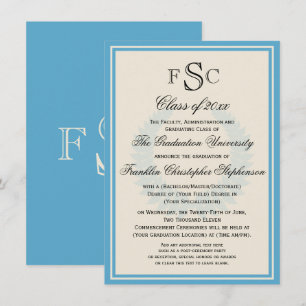 Invitación Graduación en la Universidad Laurel con Monograma 