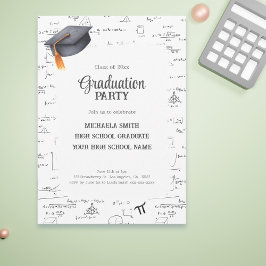 Invitación Graduación en matemáticas de la escuela secundaria