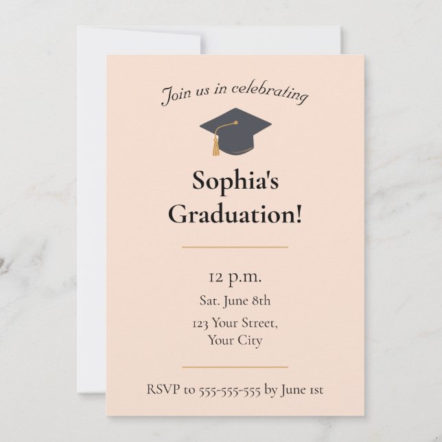 Invitación Graduación en mi época de graduación (Reverso)