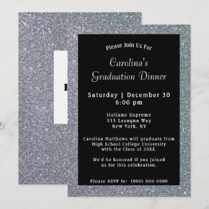 Invitación Graduación en negro de la cena con cáscara de plat