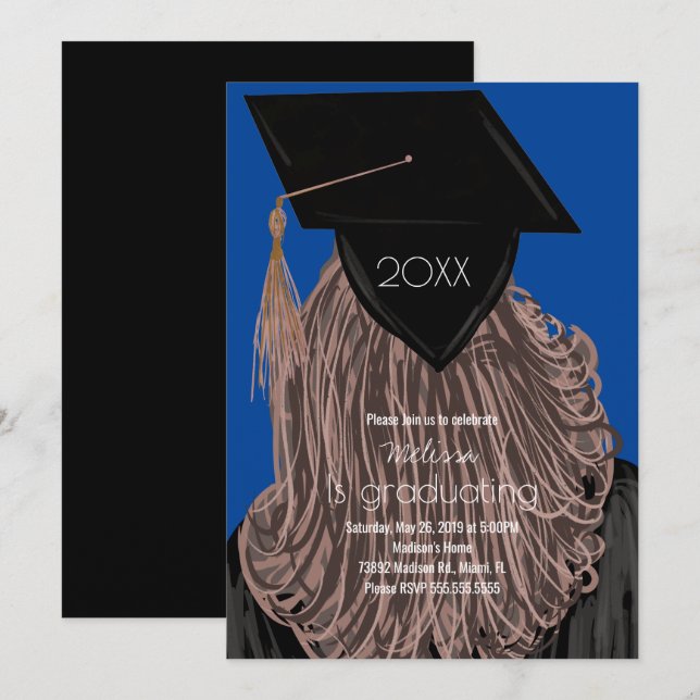 Invitación Graduación Escuela Secundaria Fiesta Invi (Anverso / Reverso)