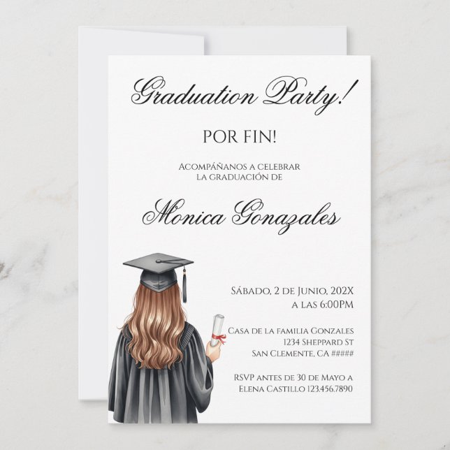 Invitación graduación española  (Anverso)
