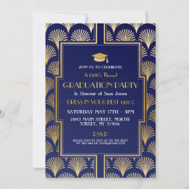 Invitación Graduación Fiesta de Gatsby de Oro de la Marina de