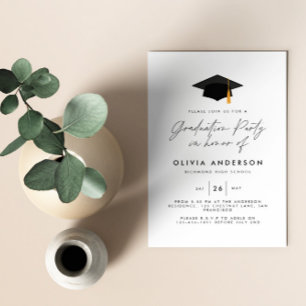 Invitación graduación fiesta moderno sencillo y elegante invi