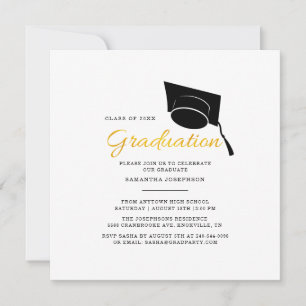 Invitación Graduación Fiesta simple Minimalista 2025