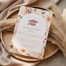 Graduación floral acuarela neutral