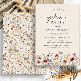 Invitación Graduación Floral Boho