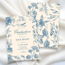 Graduación floral botánica Chinoiserie vintage