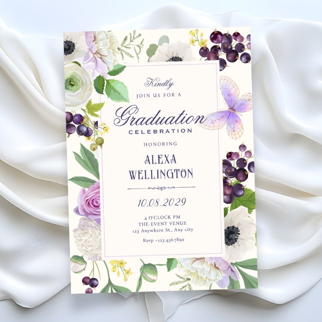 Invitación Graduación floral estética (Subido por el creador)