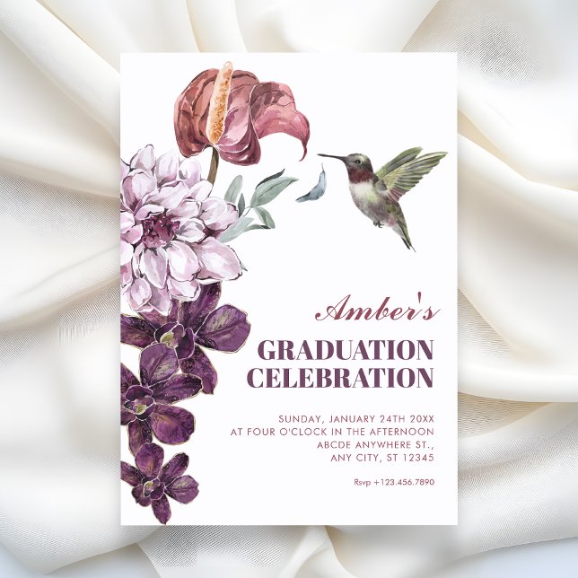 Invitación Graduación floral rústica (Subido por el creador)