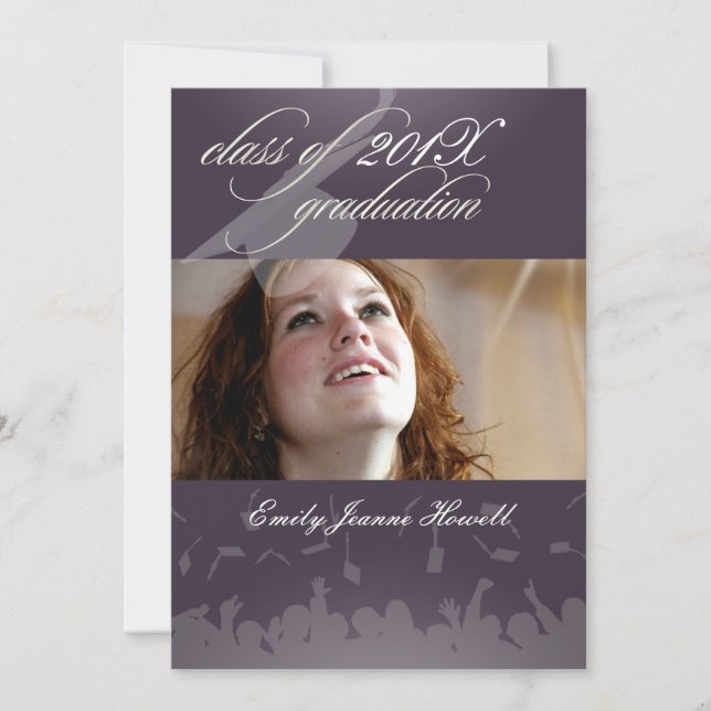 Invitación Graduación/Foto/Cap+Gown de PixDezines 2011 (Anverso)