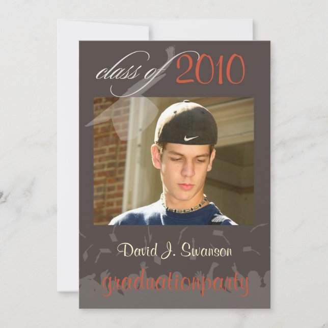 Invitación Graduación/Foto/Cap+Gown de PixDezines 2011 (Anverso)