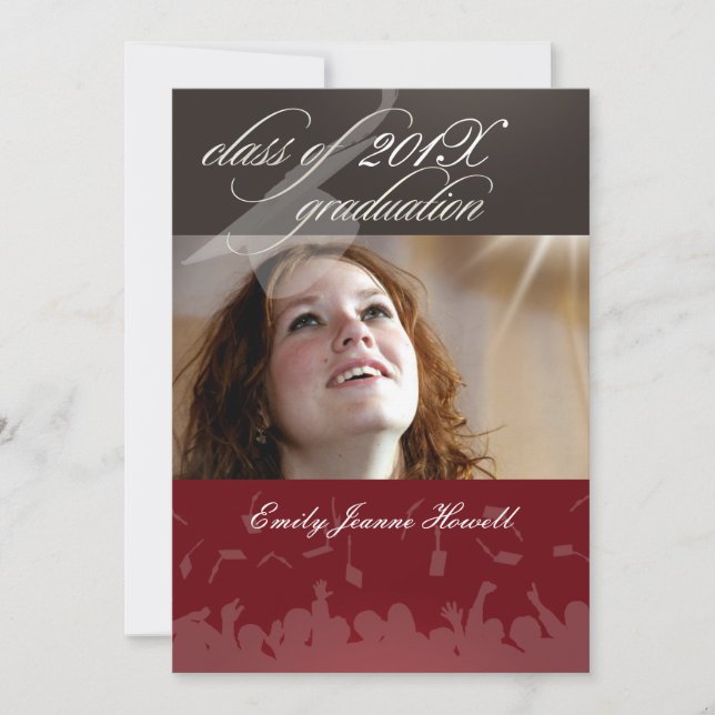 Invitación Graduación/Foto/Cap+Gown de PixDezines 2011 (Anverso)