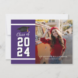 Invitación Graduación Foto Grado púrpura 2025
