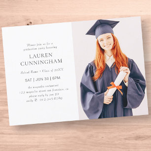 Invitación Graduación Foto Minimalista simple moderna