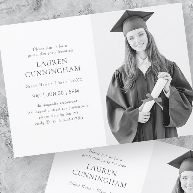 Invitación Graduación Foto Minimalista simple moderna (Subido por el creador)