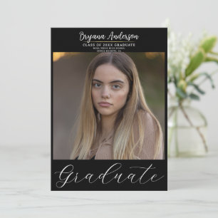 Invitación Graduación Foto Moderna Graduada Tendencia