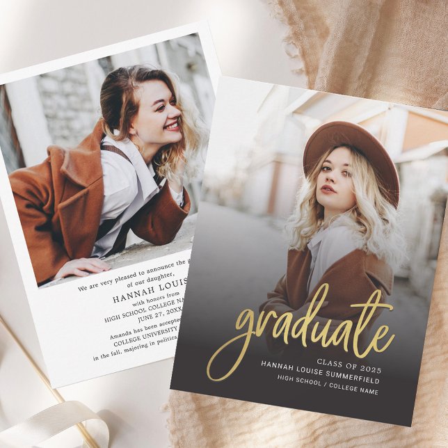 Invitación Graduación Foto Script Grad 2025 (Graduation Photo Script Grad 2025 Announcement)
