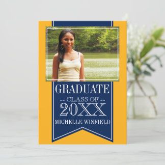 Invitación Graduación fotográfica de colores de la escuela az