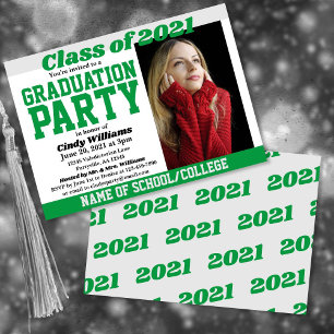 Invitación Graduación fotográfica de colores de la escuela de