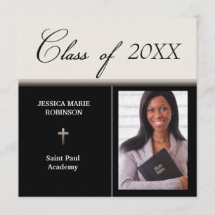 Invitación Graduación fotográfica de escuela cristiana parroq