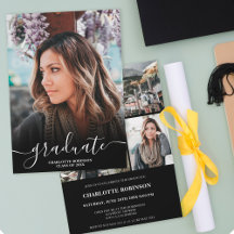 Graduación fotográfica de guiones de grado en blan