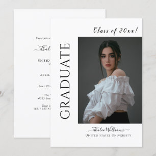 Invitación Graduación fotográfica de la escuela secundaria mo