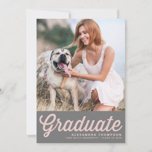 Invitación Graduación fotográfica de negrita de tipografía ro