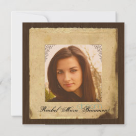 Invitación Graduación fotográfica de papel de pergamino