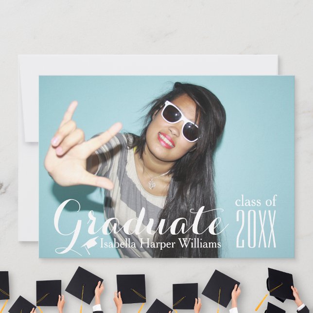 Invitación Graduación fotográfica de tipografía de Guay Clase (Subido por el creador)