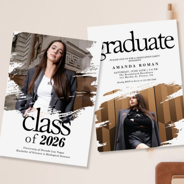 Invitación Graduación fotográfica moderna de tipografía (Subido por el creador)