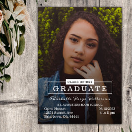 Invitación Graduación fotográfica moderna de tipografía | Bla