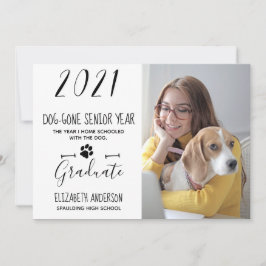 Invitación Graduación fotográfica Perro Gone Senior Year Clas