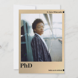 Invitación Graduación Gold Photo PhD