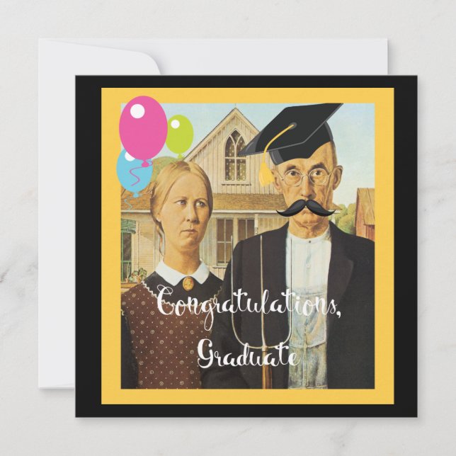 Invitación Graduación gótica estadounidense (Anverso)