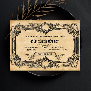Invitación Graduación gótica vintage