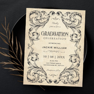 Invitación Graduación gótica vintage