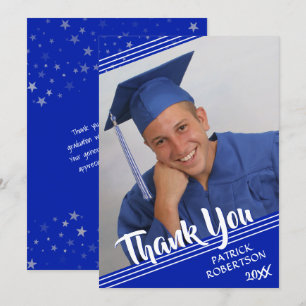 Invitación Graduación Gracias Real Foto De Guión De Pincel Az