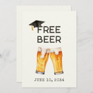 Invitación Graduación Graduada Gratuita De Cerveza Gratuita I