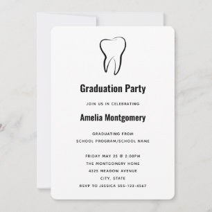 Invitación Graduación Gráfica Médica de Diente Dental