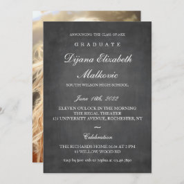 Invitación Graduación gris clásica I