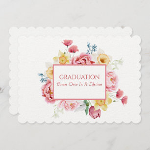 Invitación Graduación Hija Tea Peonies Rosa