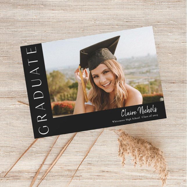 Invitación Graduación horizontal de fotos moderna (Subido por el creador)