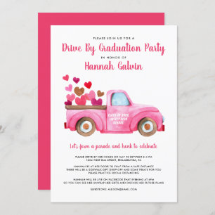 Invitación Graduación Impulsada Por Carros De Camión Rosa