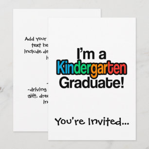 Invitación Graduación infantil colorida Graduado de jardines 